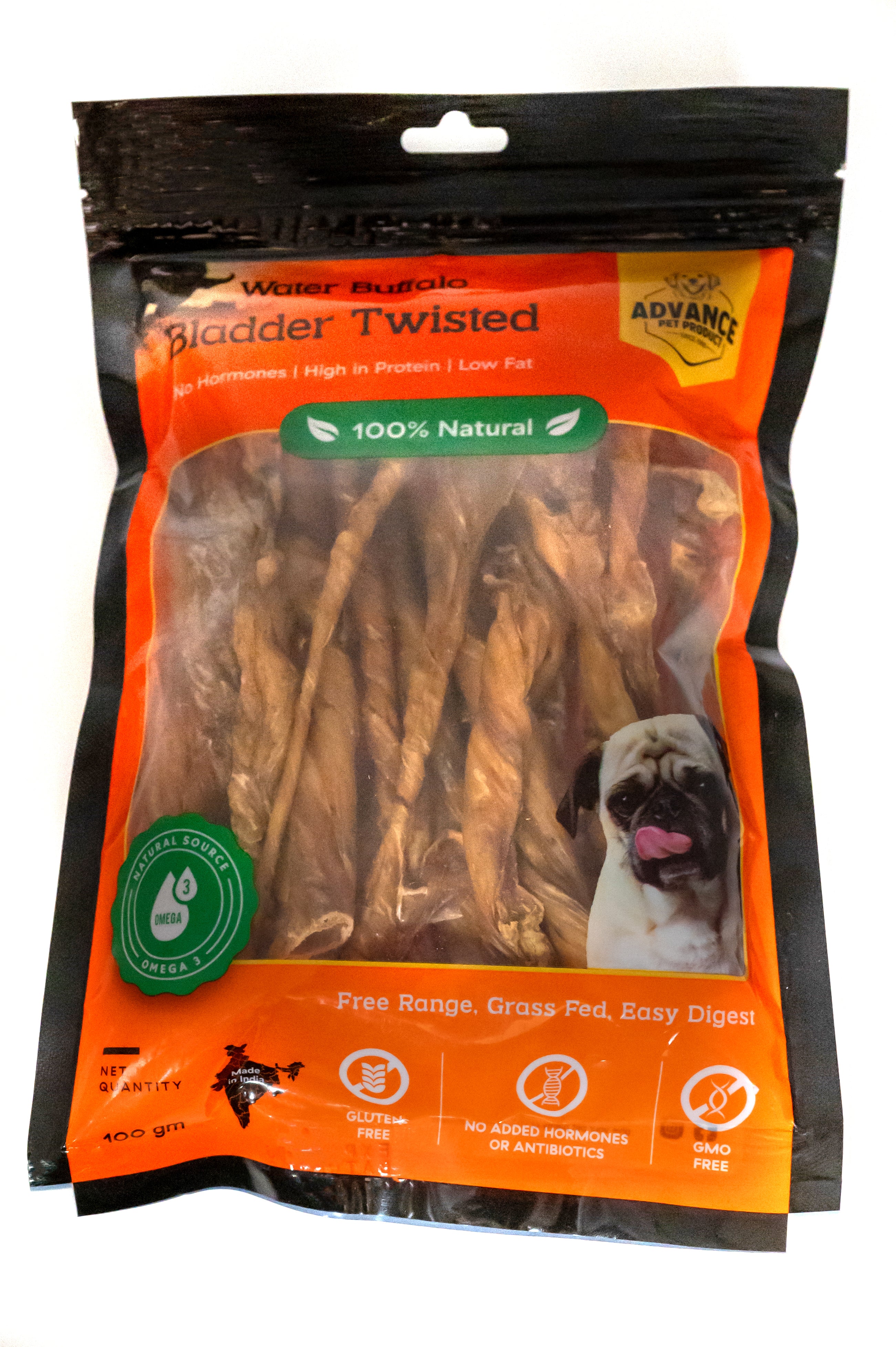 Buffalo Twisted Bladder Dog Chew – Natural, Long-Lasting Treat